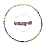 Collier 18 kt GG, 45 Saphire 26,46 ct multicolor