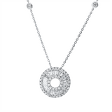 Collier 18 kt WG, mit ZÖ 40 cm + 43 cm, 25 Trap. 0,58 ct, TW-si, 45 Brill. 0,34 ct, TW-si