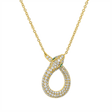 Collier 18 kt GG, 106 Brill. 0,66 ct, F-vsi, 2 Tsavorith 0,08 ct grün