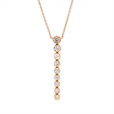 Collier 18 kt RG, mit ZÖ 38 cm, 9 Brill. 1,07 ct, fancy