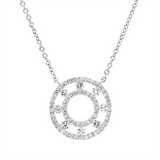 Collier 18 kt WG, mit ZÖ 40 cm + 43 cm, 65 Brill. 0,56 ct, F-vsi