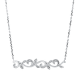 Collier 18 kt WG, mit ZÖ 40,6 cm + 43,2 cm, 24 Brill. 0,07 ct, TW-si/pi