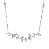 Collier 18 kt WG, mit ZÖ 40,6 cm + 43,2 cm, 19 Brill. 0,23 ct, TW-si/pi