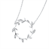 Collier 18 kt WG, mit ZÖ 40,6 cm + 43,2 cm, 20 Brill. 0,08 ct, TW-si/pi
