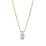 Collier 18 kt GG, mit ZÖ 40 cm + 42 cm, 1 Oval 0,30 ct, TW-si, 1 Brill. 0,04 ct, TW-si