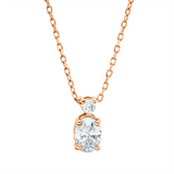 Collier 18 kt RG, mit ZÖ 40 cm + 42 cm, 1 Oval 0,30 ct, TW-si, 1 Brill. 0,04 ct, TW-si