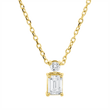 Collier 18 kt GG, mit ZÖ 40 cm + 42 cm, 1 Sm.schliff 0,25 ct, TW-si, 1 Brill. 0,04 ct, TW-si