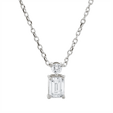 Collier 18 kt WG, mit ZÖ 40 cm + 42 cm, 1 Sm.schliff 0,25 ct, TW-si, 1 Brill. 0,04 ct, TW-si