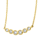 Collier 18 kt GG, 2 Brill. 0,07 ct, TW-si, 2 Brill. 0,04 ct, TW-si, 2 Brill. 0,10 ct, TW-si