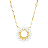 Collier 18 kt GG, mit ZÖ 40 cm + 43 cm, 2 Brill. 0,05 ct, TW-si, 12 SW weiß 3 mm