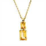 Collier 18 kt GG, mit ZÖ 42 cm, 1 Citrin 0,21 ct gelb, 1 Citrin 0,59 ct gelb