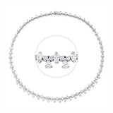 Collier 18 kt WG, 19 Tropfen 1,62 ct, F-si, 80 Brill. 2,68 ct, F-si, 39 Nav. 4,07 ct, F-si