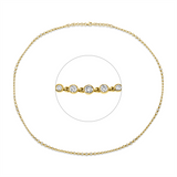 Collier 18 kt GG, 18 Brill. 1,47ct, 36 Brill. 1,45ct, 40 Brill. 0,66ct, 9 Brill. 1,20ct, 18 Brill. 0,53ct, F/TW-si