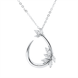 Collier 18 kt WG, 4 Nav. 0,77 ct, F-si, 3 Nav. 0,43 ct, F-si, 1 Nav. 0,30 ct, F-si