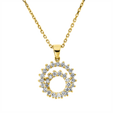 Collier 18 kt GG, mit Öse, 33 Brill. 0,47 ct, F/TW-si
