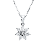 Collier 18 kt WG, mit Öse, 7 Tropfen 0,37 ct, TW-si, Princ. 0,06 ct, TW-si