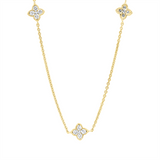 Collier 18 kt GG, mit ZÖ 40 cm + 42,5 cm, 25 Brill. 0,60 ct, W-si