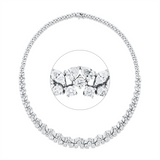 Collier 18 kt WG, 26 Nav. 4,02 ct, F-vsi, 52 Tropfen 3,44 ct, F-vsi, 51 Brill. 3,81 ct, F-si