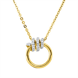Collier 18 kt GG+WG, mit ZÖ 40 cm + 42,5 cm, 26 Brill. 0,12 ct, W-pi