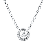 Collier 18 kt WG, mit ZÖ 40 cm + 42,5 cm, 1 Brill. 0,12 ct, TW-si, 14 Brill. 0,07 ct, J-vsi/si