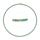 Collier 18 kt GG, 158 Smaragde 8,00 ct grün