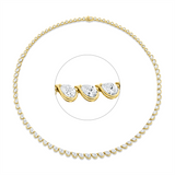 Collier 18 kt GG+WG, 9 Tropfen 2,33 ct, 34 Brill. 1,76 ct, 42 Tropfen 7,36 ct, TW-si