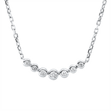 Collier 18 kt WG, mit ZÖ 40 cm + 43 cm, 7 Brill. 0,11 ct, TW-si