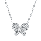 Collier 18 kt WG, mit ZÖ 40 cm + 42,5 cm, 56 Brill. 0,14 ct, TW-si