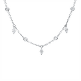 Collier 18 kt WG, 5 Nav. 0,73 ct, TW-vsi, 6 Brill. 0,34 ct, TW-si