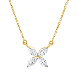 Collier 18 kt GG, 4 Nav. 0,25 ct, TW-vsi/si