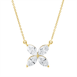 Collier 18 kt GG, 4 Nav. 0,75 ct, TW-vsi/si