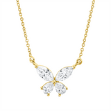 Collier 18 kt GG, 2 Nav. 0,30 ct, TW-vsi/si, 2 Tropfen 0,16 ct, TW-vsi/si