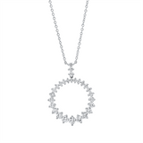 Collier 18 kt WG, mit ZÖ 40,6 cm, 29 Brill. 1,77 ct, TW-si