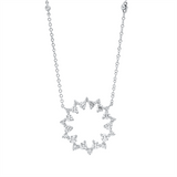 Collier 18 kt WG, mit ZÖ 40,6 cm, 26 Brill. 1,42 ct, TW-si