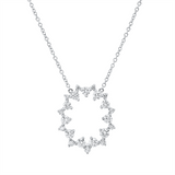 Collier 18 kt WG, mit ZÖ 40,6 cm, 24 Brill. 1,33 ct, TW-si