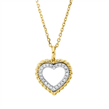 Collier 14 kt GG+WG, mit Öse, 24 Dia. 0,05 ct, TW-si