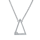 Collier 18 kt WG, mit ZÖ 40,6 cm, 1 Brill. 0,01 ct, TW-si
