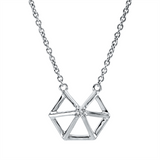 Collier 18 kt WG, mit ZÖ 42 cm, 1 Brill. 0,01 ct, TW-si