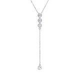 Collier 18 kt WG, mit ZÖ 42 cm 43,44 cm, 4 Brill. 0,35 ct, W-si