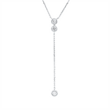 Collier 18 kt WG, mit ZÖ 42 ,43,44 cm, 3 Brill. 0,30 ct, W-si