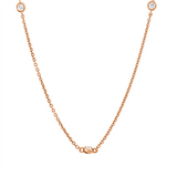 Collier 18 kt RG, mit ZÖ 50,8 cm, 11 Brill. 0,30 ct, I-si