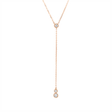 Collier 14 kt RG, mit ZÖ 40.6 cm + 45.7 cm, 3 Brill. 0,16 ct, TW-si