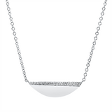 Collier 18 kt WG, mit ZÖ 43 cm + 40,6 cm, 15 Brill. 0,09 ct, TW-vsi/si