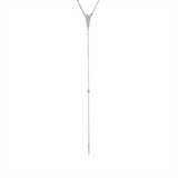 Collier 18 kt WG, 3 Brill. 0,03 ct, W-si, 45 Dia. 0,14 ct, W-si