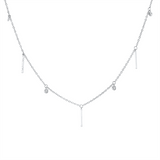 Collier 18 kt WG, 30 Brill. 0,08 ct, W-si, 4 Dia. 0,06 ct, W-si