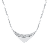 Collier 18 kt WG, mit ZÖ 43 cm + 40,6 cm, 25 Brill. 0,15 ct, TW-si/pi
