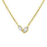 Collier 18 kt GG, 2 Nav. 0,10 ct, TW-pi