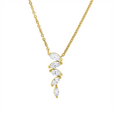 Collier 18 kt GG, 5 Nav. 0,27 ct, TW-pi