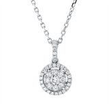 Collier 18 kt WG, mit ZÖ 43 cm + 40,6 cm, 8 Brill. 0,15 ct, 28 Brill. 0,17 ct, 1 Brill. 0,09 ct, TW-si