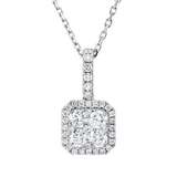 Collier 18 kt WG, mit ZÖ 43cm+40,6cm, 1 Brill.0,03ct, 6 Brill.0,14ct, 28 Brill.0,20ct, 4 Brill.0,79ct, TW-si